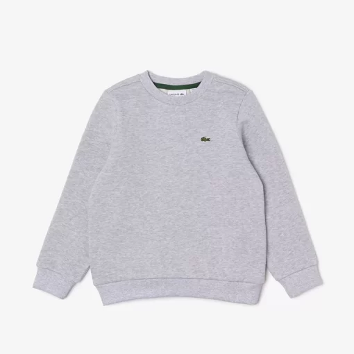 Lacoste Mädchenkleidung>Kinder Sweatshirt Aus Baumwoll-Flanell Heidekraut Grau Cca