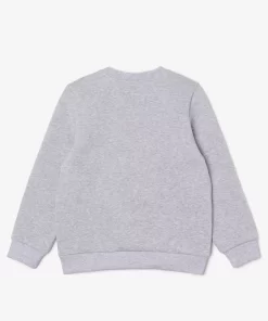 Lacoste Mädchenkleidung>Kinder Sweatshirt Aus Baumwoll-Flanell Heidekraut Grau Cca