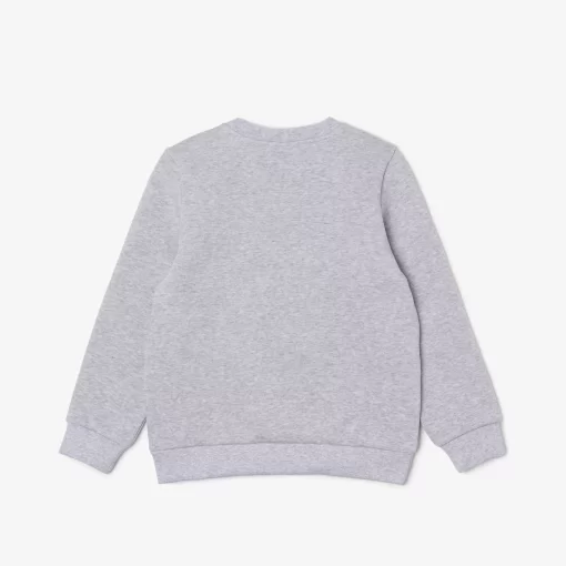 Lacoste Mädchenkleidung>Kinder Sweatshirt Aus Baumwoll-Flanell Heidekraut Grau Cca