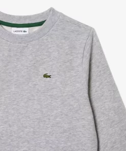 Lacoste Mädchenkleidung>Kinder Sweatshirt Aus Baumwoll-Flanell Heidekraut Grau Cca