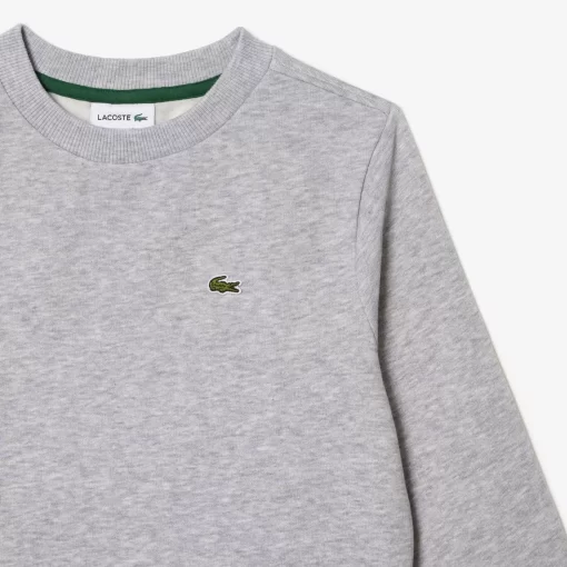 Lacoste Mädchenkleidung>Kinder Sweatshirt Aus Baumwoll-Flanell Heidekraut Grau Cca