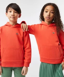 Lacoste Mädchenkleidung>Kinder Sweatshirt Aus Fleece Orange 02K