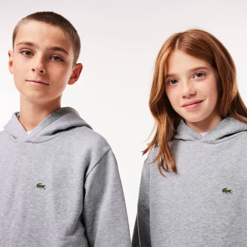 Lacoste Mädchenkleidung>Kinder Sweatshirt Aus Fleece Heidekraut Grau Cca