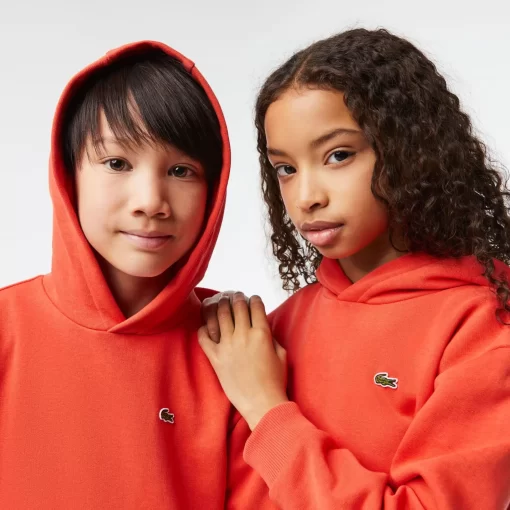 Lacoste Mädchenkleidung>Kinder Sweatshirt Aus Fleece Orange 02K