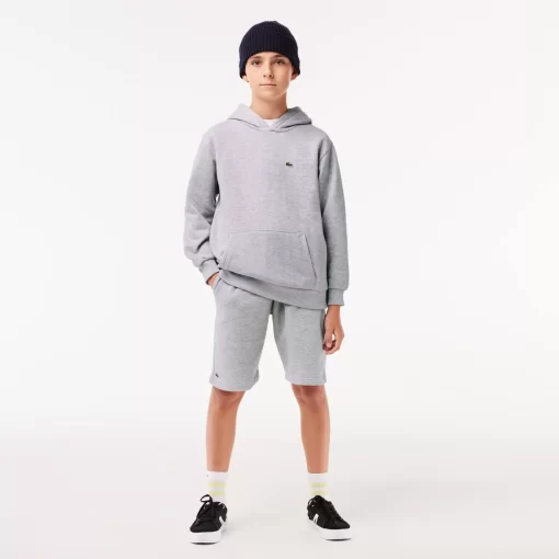 Lacoste Mädchenkleidung>Kinder Sweatshirt Aus Fleece Heidekraut Grau Cca