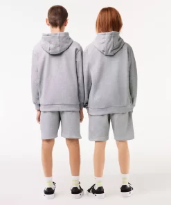 Lacoste Mädchenkleidung>Kinder Sweatshirt Aus Fleece Heidekraut Grau Cca