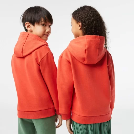 Lacoste Mädchenkleidung>Kinder Sweatshirt Aus Fleece Orange 02K