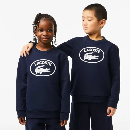 Lacoste Mädchenkleidung>Kinder Sweatshirt Mit Colourblock Und Kontrast-Logo Navy Blau / Weis 525