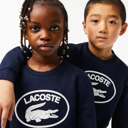 Lacoste Mädchenkleidung>Kinder Sweatshirt Mit Colourblock Und Kontrast-Logo Navy Blau / Weis 525