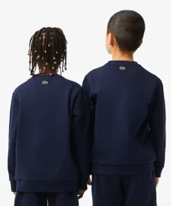 Lacoste Mädchenkleidung>Kinder Sweatshirt Mit Colourblock Und Kontrast-Logo Navy Blau / Weis 525