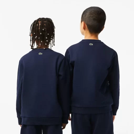 Lacoste Mädchenkleidung>Kinder Sweatshirt Mit Colourblock Und Kontrast-Logo Navy Blau / Weis 525