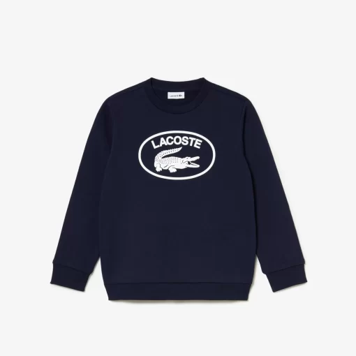 Lacoste Mädchenkleidung>Kinder Sweatshirt Mit Colourblock Und Kontrast-Logo Navy Blau / Weis 525