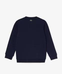 Lacoste Mädchenkleidung>Kinder Sweatshirt Mit Colourblock Und Kontrast-Logo Navy Blau / Weis 525