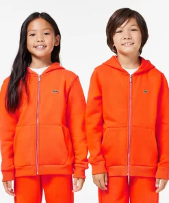 Lacoste Jungenkleidung>Kinder Sweatshirt Mit Kanguru-Tasche Orange Sji