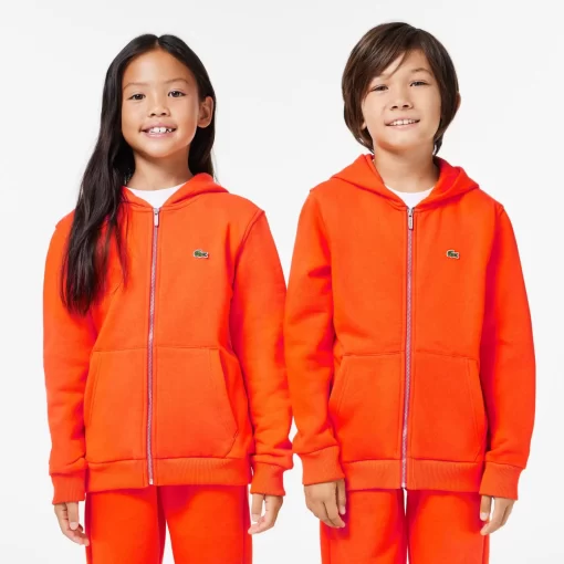 Lacoste Jungenkleidung>Kinder Sweatshirt Mit Kanguru-Tasche Orange Sji