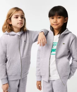 Lacoste Mädchenkleidung>Kinder Sweatshirt Mit Kanguru-Tasche Heidekraut Grau Cca