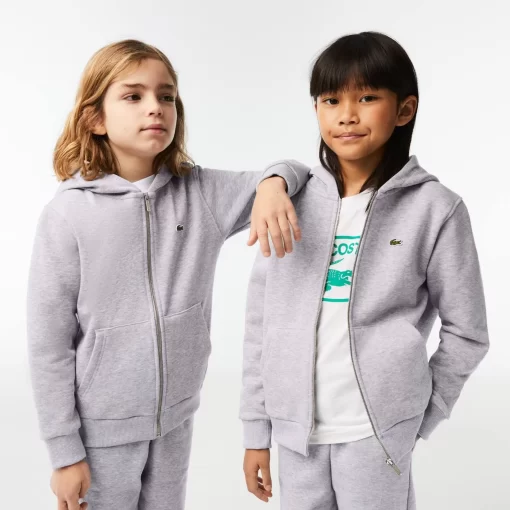 Lacoste Mädchenkleidung>Kinder Sweatshirt Mit Kanguru-Tasche Heidekraut Grau Cca