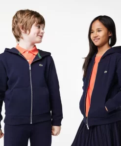 Lacoste Mädchenkleidung>Kinder Sweatshirt Mit Kanguru-Tasche Navy Blau 166