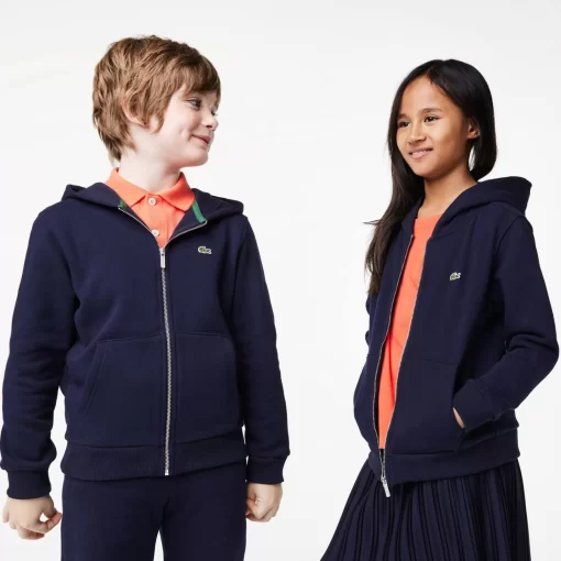 Lacoste Mädchenkleidung>Kinder Sweatshirt Mit Kanguru-Tasche Navy Blau 166