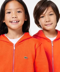 Lacoste Jungenkleidung>Kinder Sweatshirt Mit Kanguru-Tasche Orange Sji