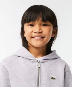 Lacoste Mädchenkleidung>Kinder Sweatshirt Mit Kanguru-Tasche Heidekraut Grau Cca