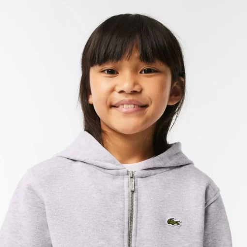 Lacoste Mädchenkleidung>Kinder Sweatshirt Mit Kanguru-Tasche Heidekraut Grau Cca