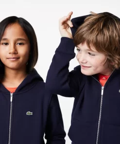 Lacoste Mädchenkleidung>Kinder Sweatshirt Mit Kanguru-Tasche Navy Blau 166