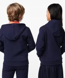 Lacoste Mädchenkleidung>Kinder Sweatshirt Mit Kanguru-Tasche Navy Blau 166