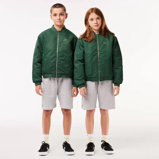 Lacoste Mädchenkleidung>Kinder Teddyjacke Aus Nylon Mit Colourblock Dunkelgrun Smi