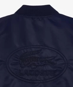 Lacoste Mädchenkleidung>Kinder Teddyjacke Aus Nylon Mit Colourblock Navy Blau 166