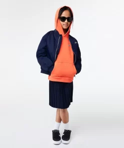 Lacoste Mädchenkleidung>Kinder Teddyjacke Aus Nylon Mit Colourblock Navy Blau 166