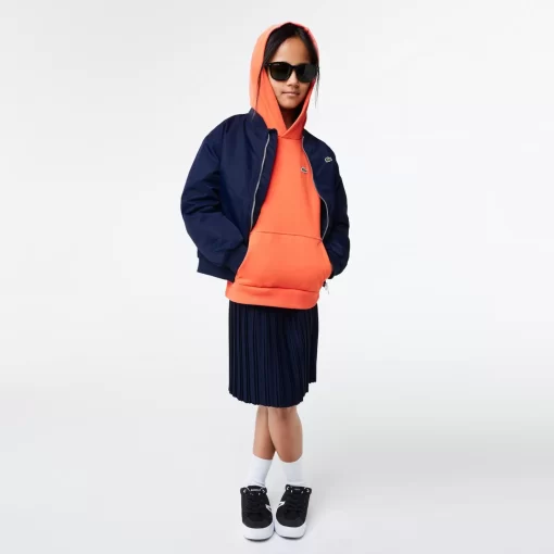 Lacoste Mädchenkleidung>Kinder Teddyjacke Aus Nylon Mit Colourblock Navy Blau 166