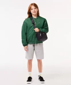 Lacoste Mädchenkleidung>Kinder Teddyjacke Aus Nylon Mit Colourblock Dunkelgrun Smi