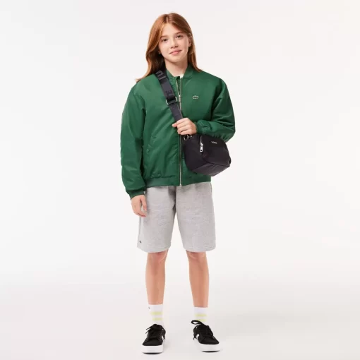 Lacoste Mädchenkleidung>Kinder Teddyjacke Aus Nylon Mit Colourblock Dunkelgrun Smi