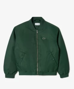 Lacoste Mädchenkleidung>Kinder Teddyjacke Aus Nylon Mit Colourblock Dunkelgrun Smi