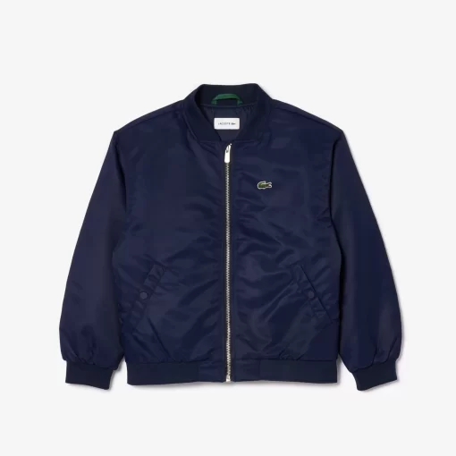 Lacoste Mädchenkleidung>Kinder Teddyjacke Aus Nylon Mit Colourblock Navy Blau 166