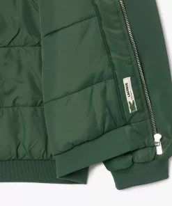 Lacoste Mädchenkleidung>Kinder Teddyjacke Aus Nylon Mit Colourblock Dunkelgrun Smi