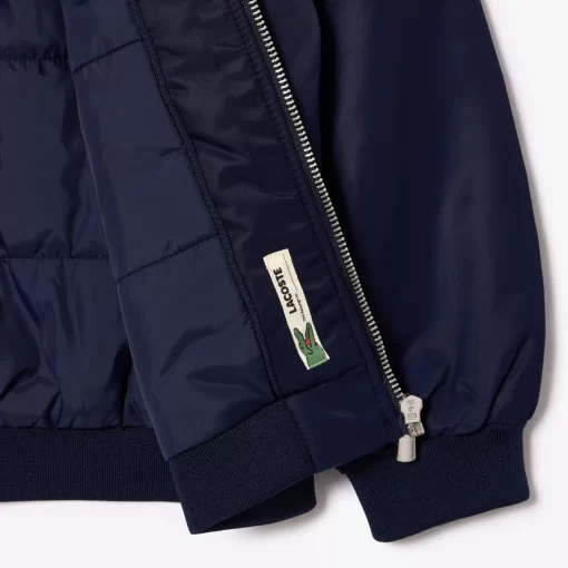 Lacoste Mädchenkleidung>Kinder Teddyjacke Aus Nylon Mit Colourblock Navy Blau 166