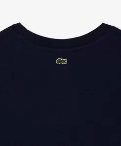 Lacoste Mädchenkleidung>Kinder T-Shirt Aus Baumwolljersey Mit Kontraststreifen Navy Blau 166