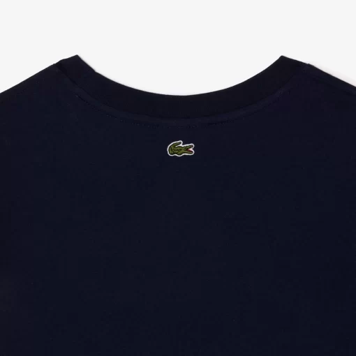 Lacoste Mädchenkleidung>Kinder T-Shirt Aus Baumwolljersey Mit Kontraststreifen Navy Blau 166