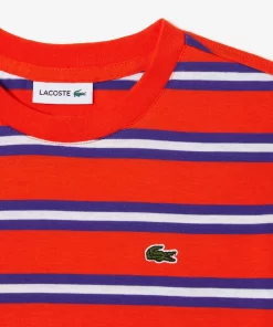 Lacoste Jungenkleidung>Kinder T-Shirt Aus Baumwolljersey Mit Streifen Orange / Lila / Weis Qi4