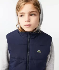 Lacoste Mädchenkleidung>Kinder Westenjacke Aus Taft Navy Blau 166