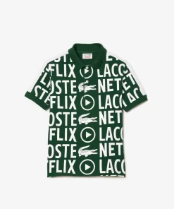 Lacoste Mädchenkleidung>Kinder X Netflix Poloshirt Aus Bio-Baumwoll Weis / Grun 737