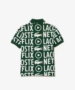 Lacoste Mädchenkleidung>Kinder X Netflix Poloshirt Aus Bio-Baumwoll Weis / Grun 737