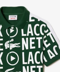 Lacoste Mädchenkleidung>Kinder X Netflix Poloshirt Aus Bio-Baumwoll Weis / Grun 737