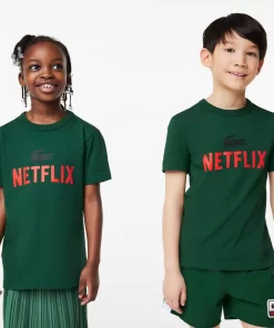 Lacoste Mädchenkleidung>Kinder X Netflix T-Shirt Aus Bio-Baumwolle Mit Aufdruck Grun 132