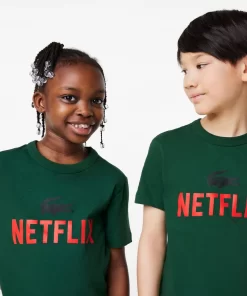 Lacoste Mädchenkleidung>Kinder X Netflix T-Shirt Aus Bio-Baumwolle Mit Aufdruck Grun 132