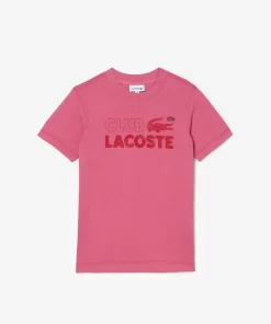 Lacoste Mädchenkleidung>Kinder T-Shirt Aus Bio-Baumwolle Mit Print Reseda Rosa 2R3