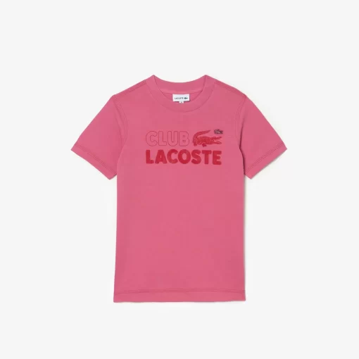 Lacoste Mädchenkleidung>Kinder T-Shirt Aus Bio-Baumwolle Mit Print Reseda Rosa 2R3