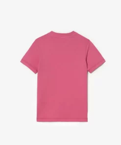 Lacoste Mädchenkleidung>Kinder T-Shirt Aus Bio-Baumwolle Mit Print Reseda Rosa 2R3